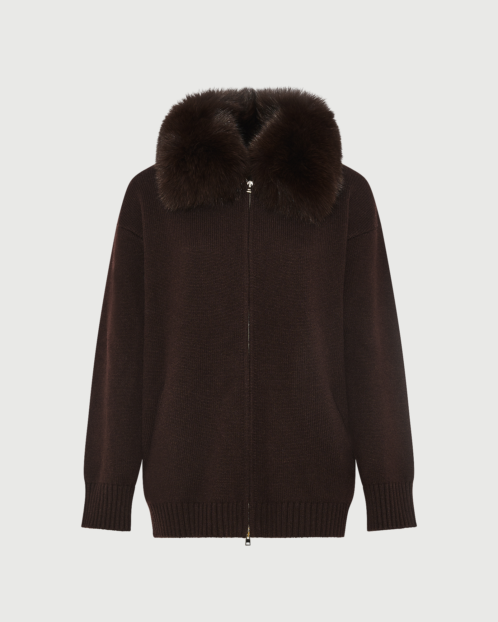 Merino knit jacket with fox fur - Yves Salomon - New Fall Winter Collection