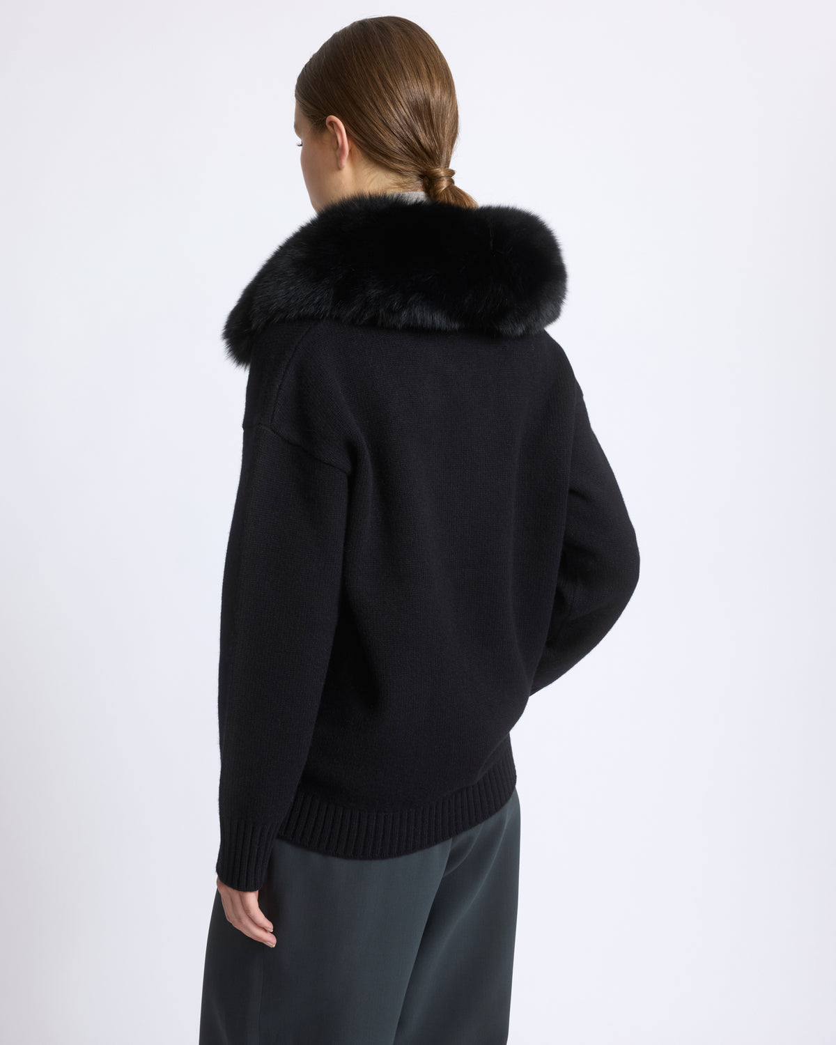 Merino knit jacket with fox fur - Yves Salomon - New Fall/Winter Collection