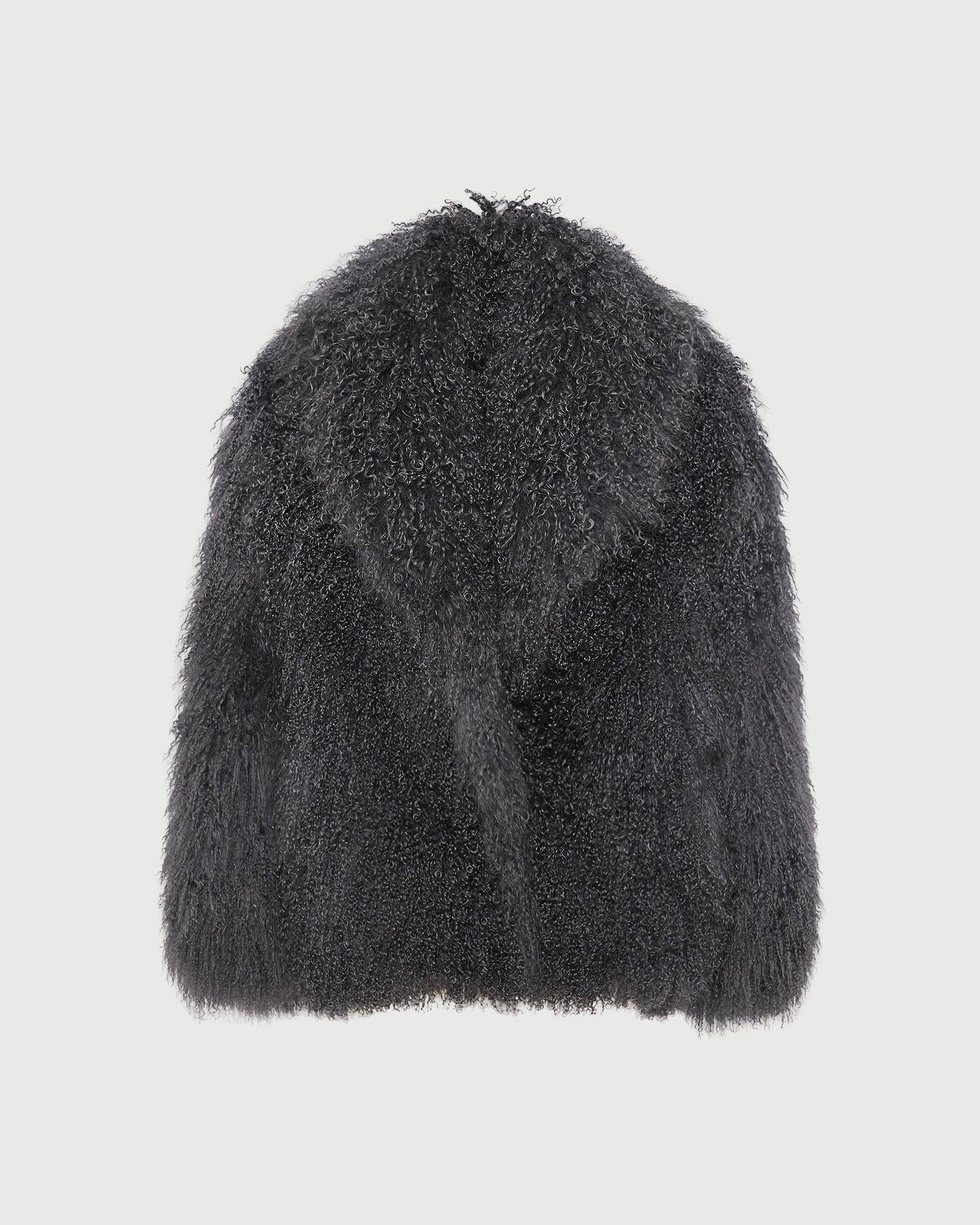 Merino knit jacket with curly long hair lambskin shearling - Yves Salomon - New Fall Winter Collection