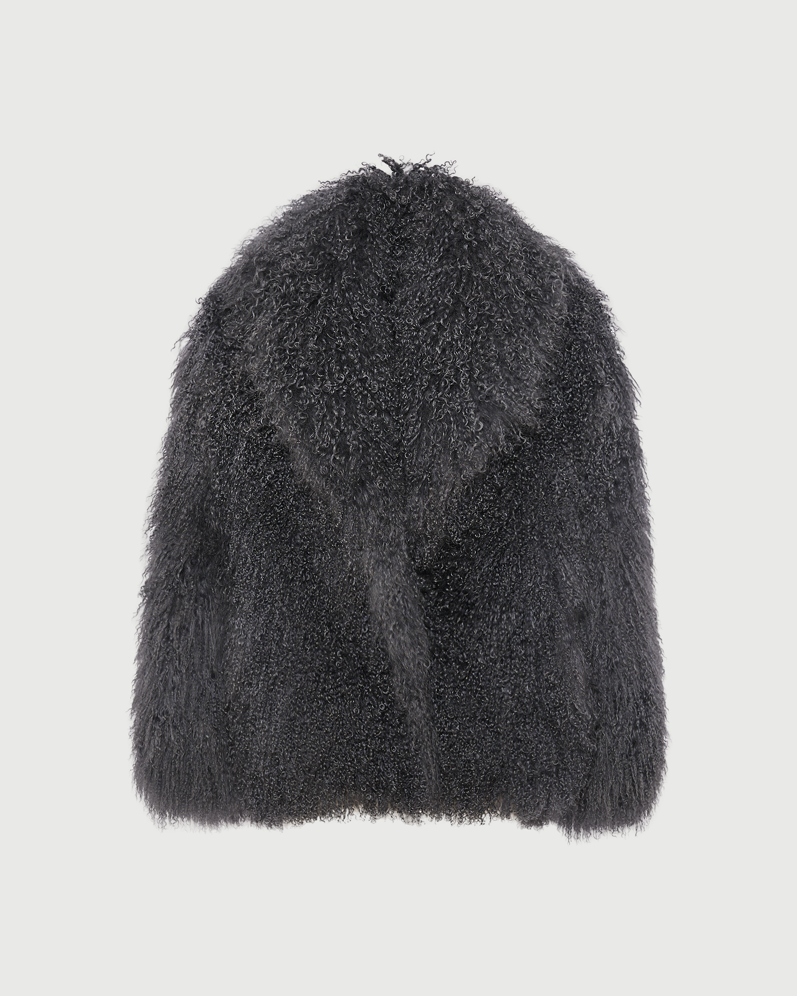 Merino knit jacket with curly long hair lambskin shearling - Yves Salomon - New Fall Winter Collection