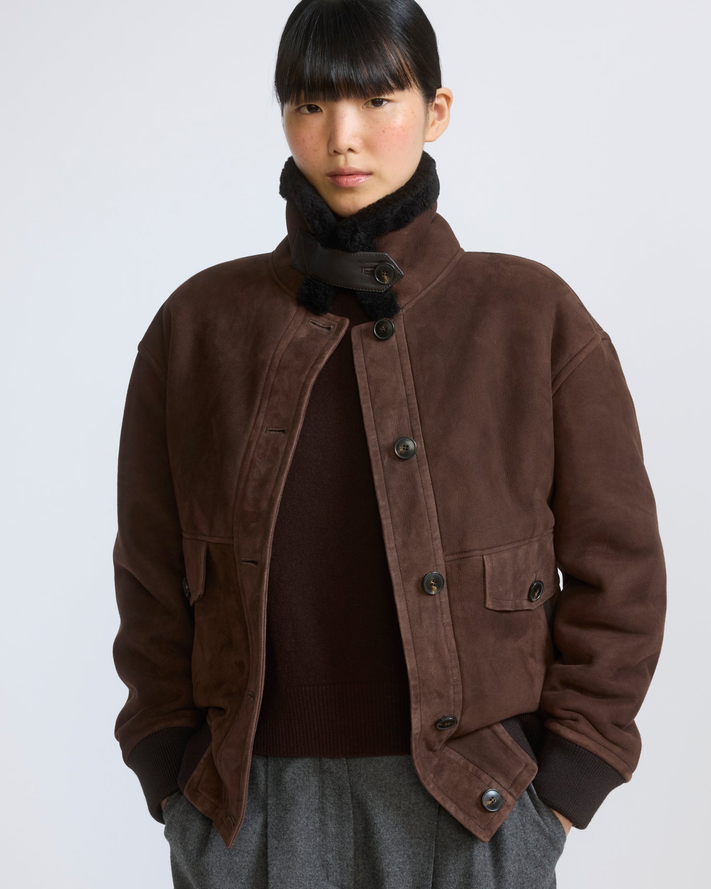 Lambskin shearling bomber jacket - Yves Salomon - New Fall/Winter Collection