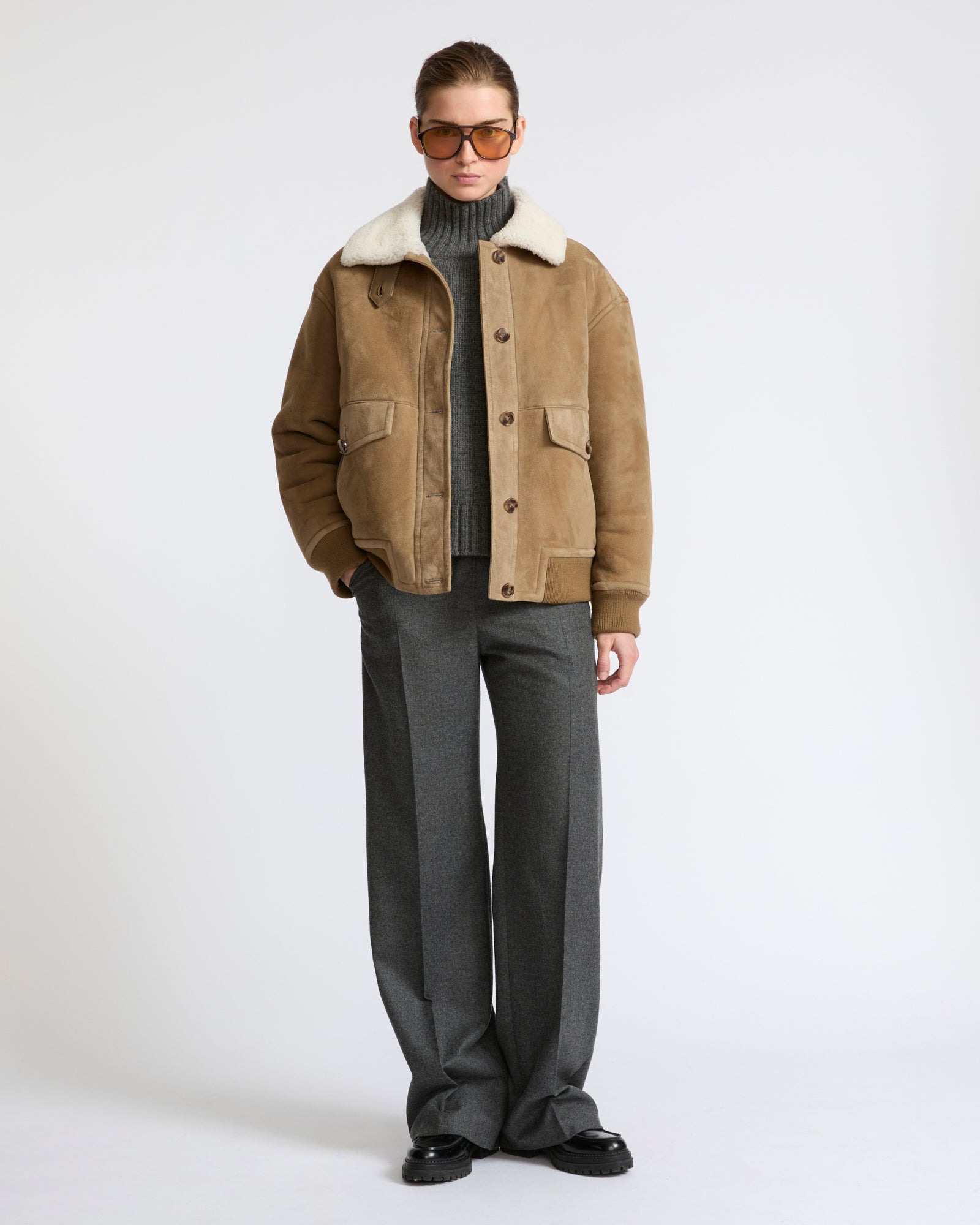 Lambskin shearling bomber jacket - Yves Salomon - New Fall Winter Collection