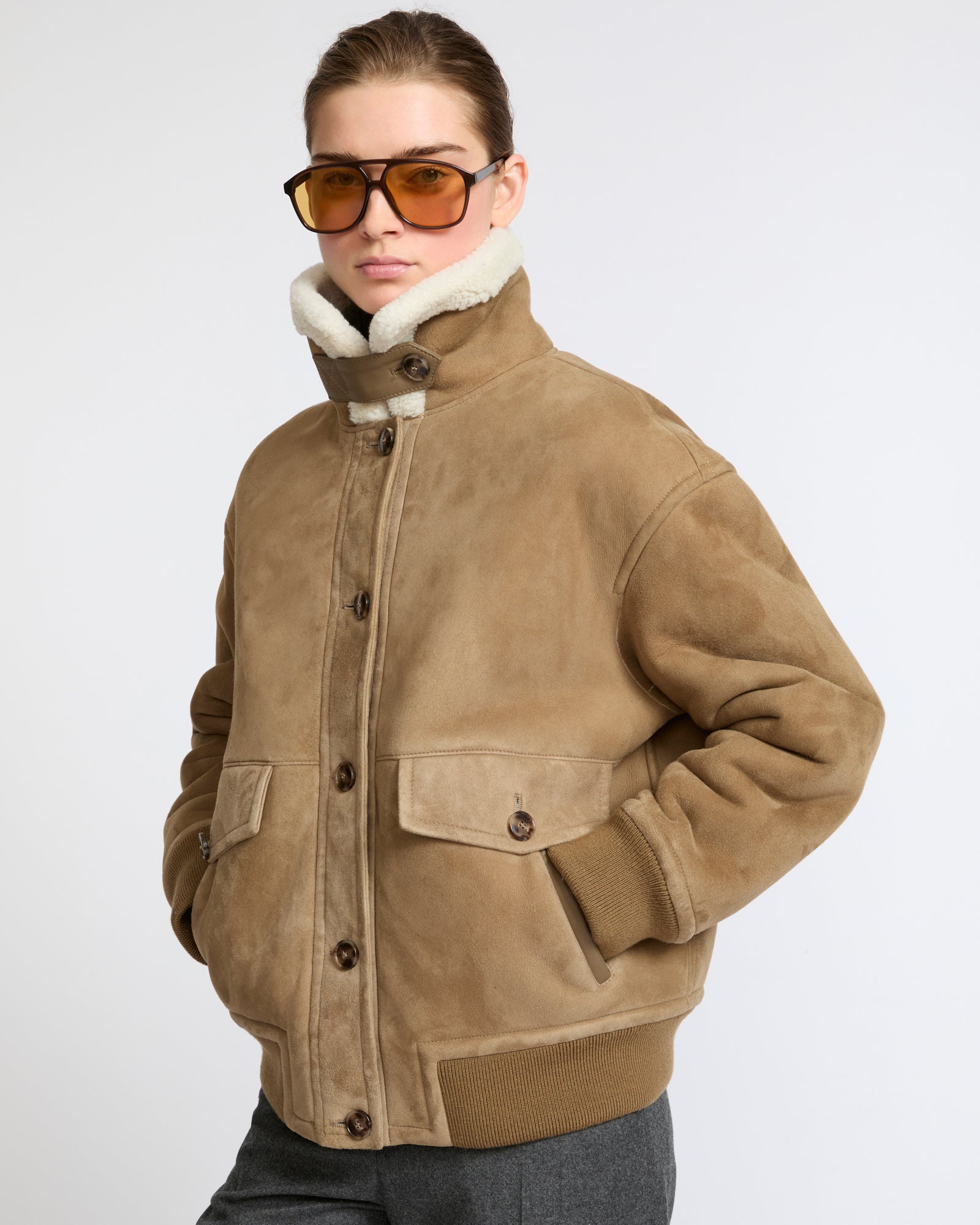 Lambskin shearling bomber jacket - Yves Salomon - New Fall Winter Collection