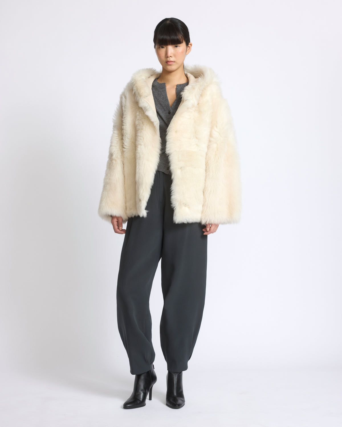 Reversible hooded Toscana lambskin shearling jacket - Yves Salomon - New Fall/Winter Collection
