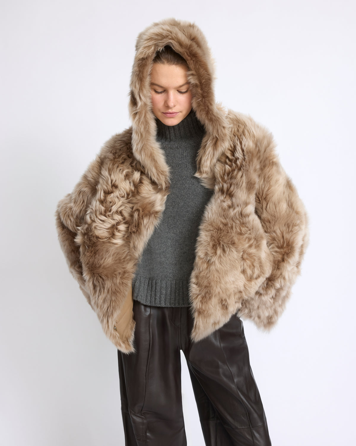 Reversible hooded Toscana lambskin shearling jacket - Yves Salomon - New Fall/Winter Collection