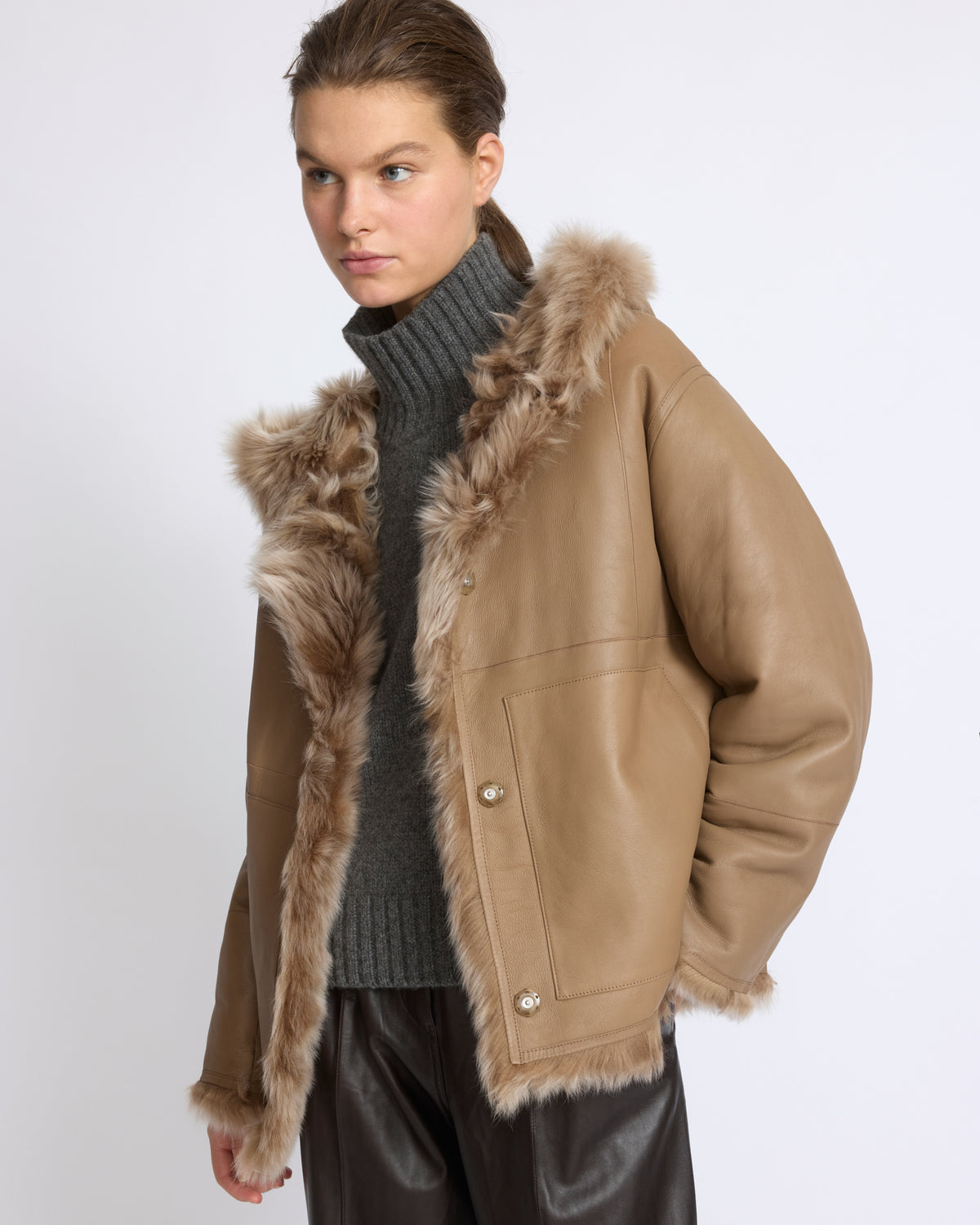 Reversible hooded Toscana lambskin shearling jacket - Yves Salomon - New Fall/Winter Collection