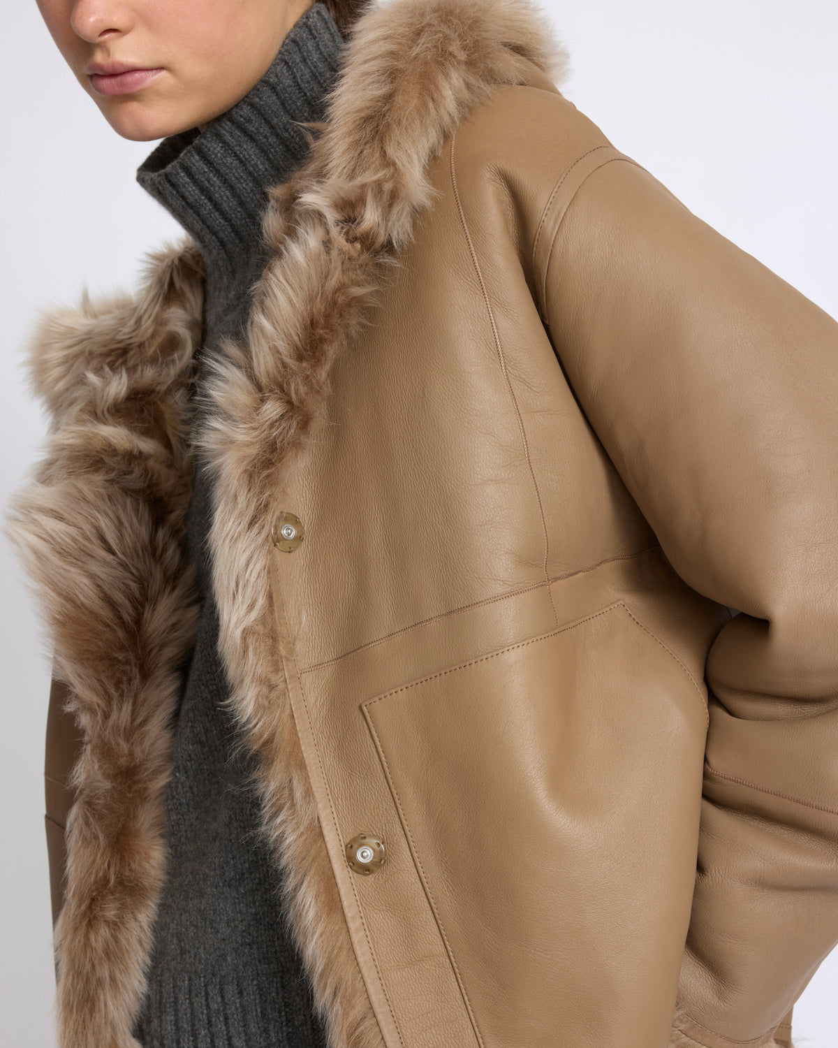 Reversible hooded Toscana lambskin shearling jacket - Yves Salomon - New Fall/Winter Collection