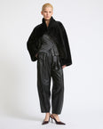 Reversible short Lacon lambskin shearling jacket