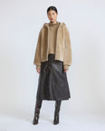 Hooded Merino lambskin shearling jacket