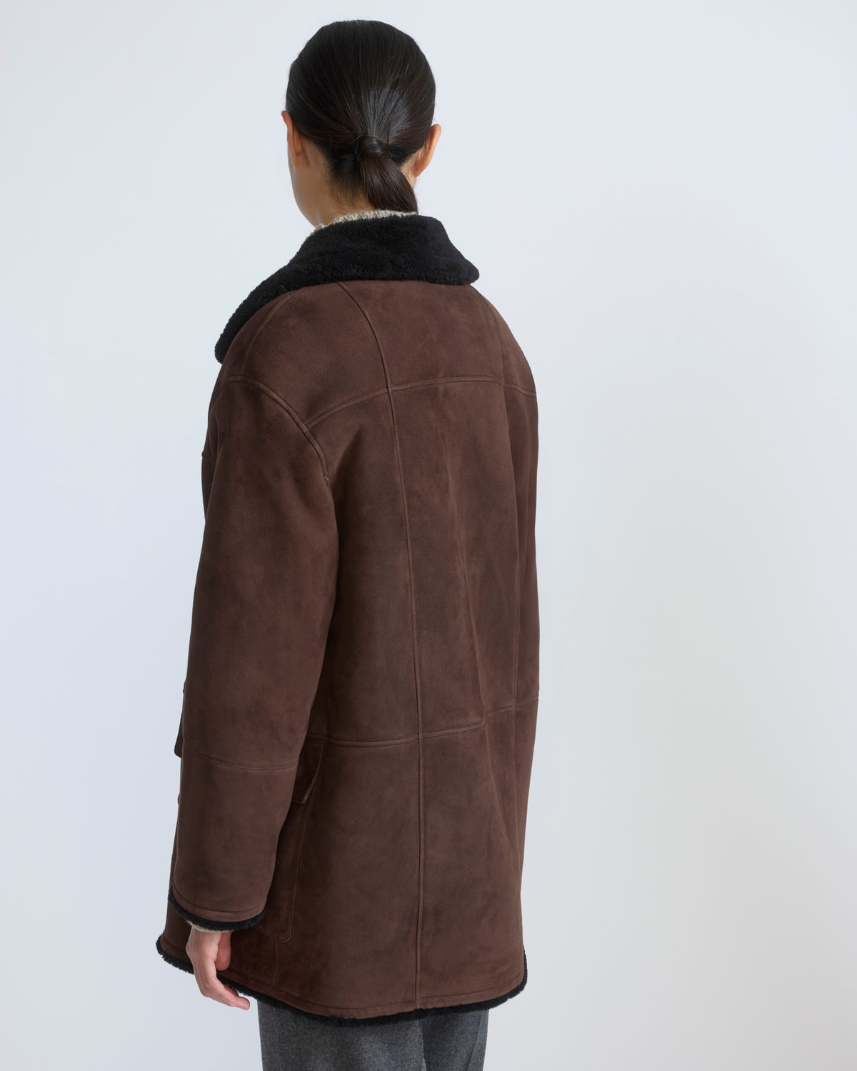 Curly Merino lambskin shearling pea coat - Yves Salomon - New Fall/Winter Collection