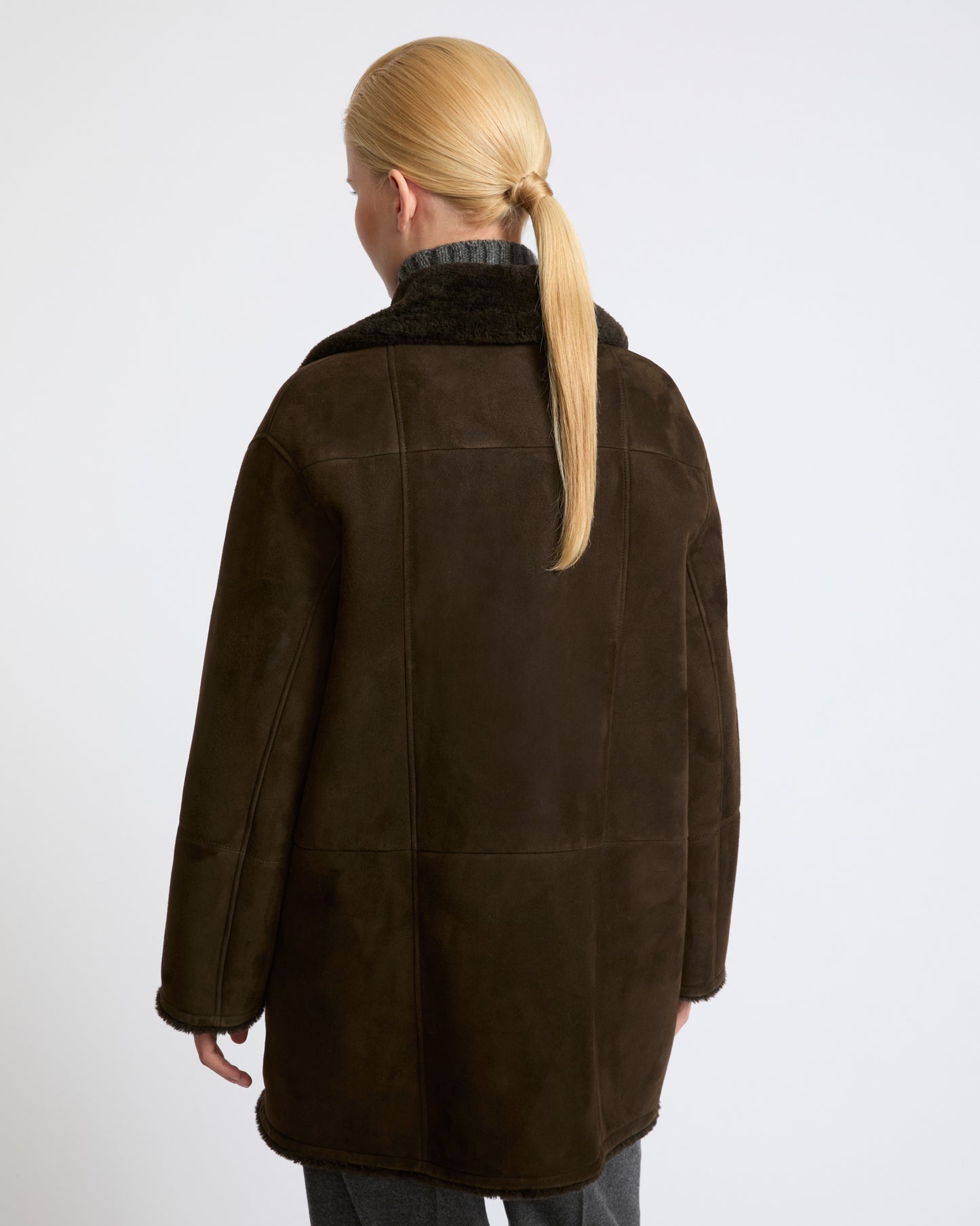 Curly Merino lambskin shearling pea coat - Yves Salomon - New Fall Winter Collection