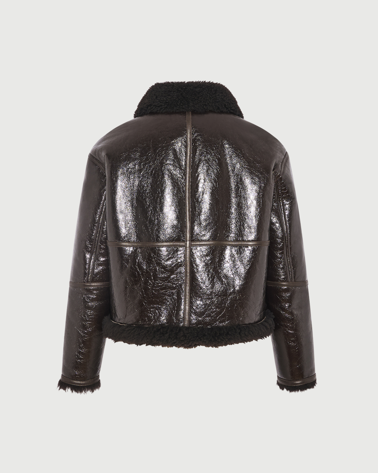 Short varnished Merinillo lambskin shearling jacket - Yves Salomon - New Fall Winter Collection