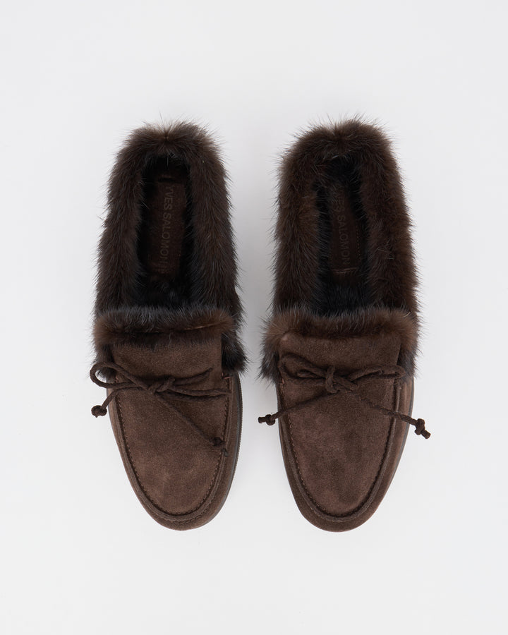 Suede leather and mink fur mules - Yves Salomon - New Fall/Winter Collection