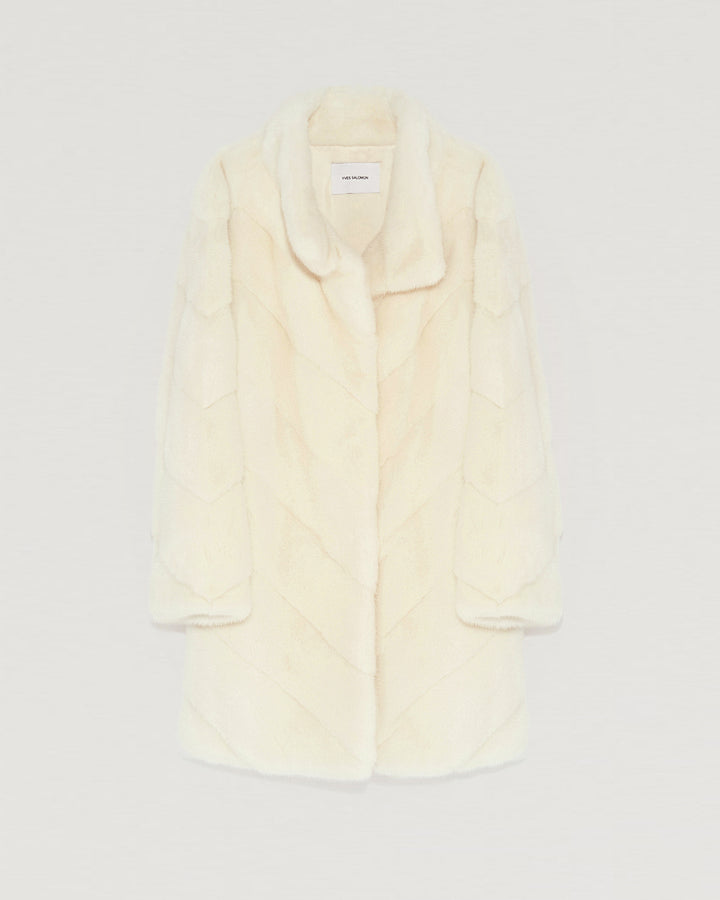 Long mink coat with collar-Yves Salomon-Winter sale & boxing day