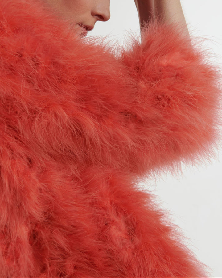 Cropped feather jacket