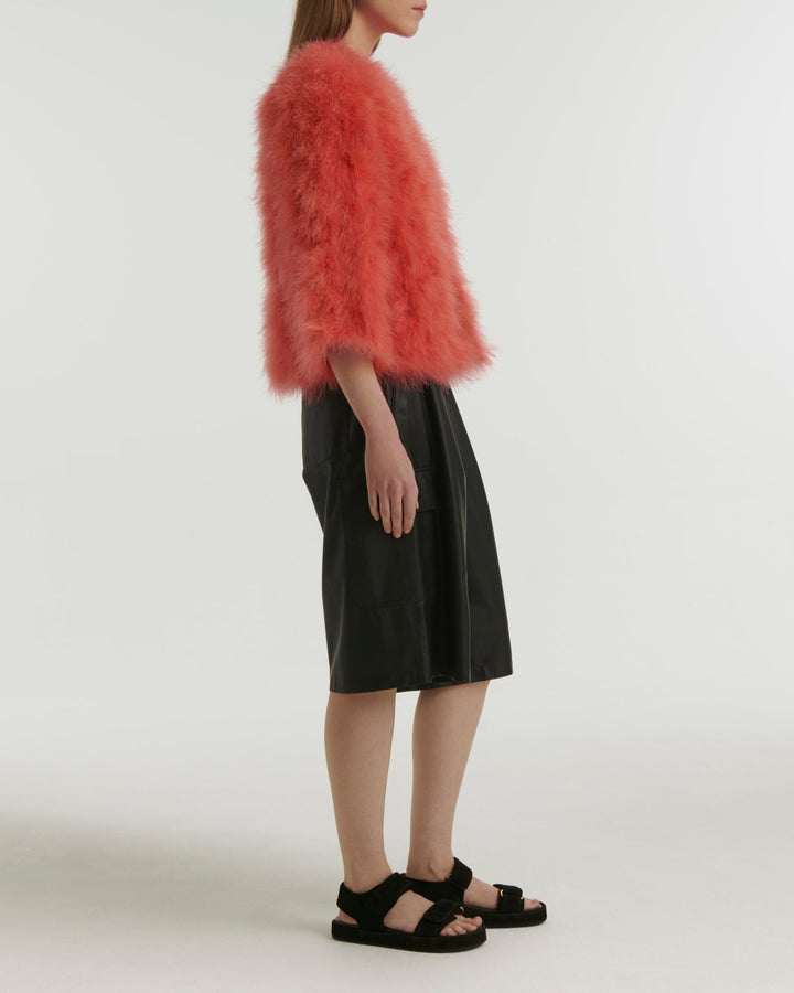 Cropped feather jacket