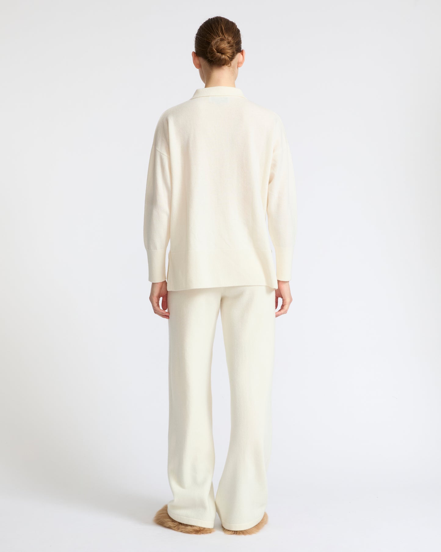 Merino knit wide leg trousers