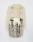 Long coat in lamb, fox and mink
