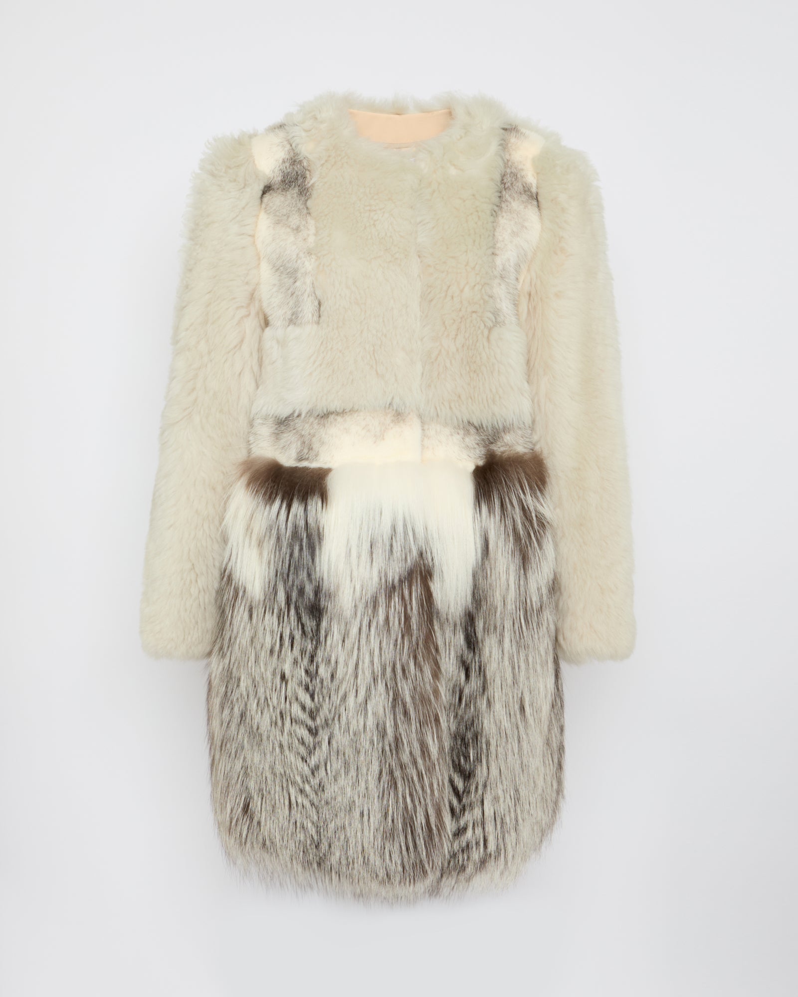 Black Friday 2025- Long coat in lamb, fox and mink