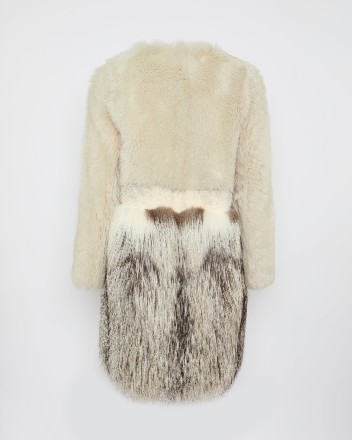 Black Friday 2025- Long coat in lamb, fox and mink
