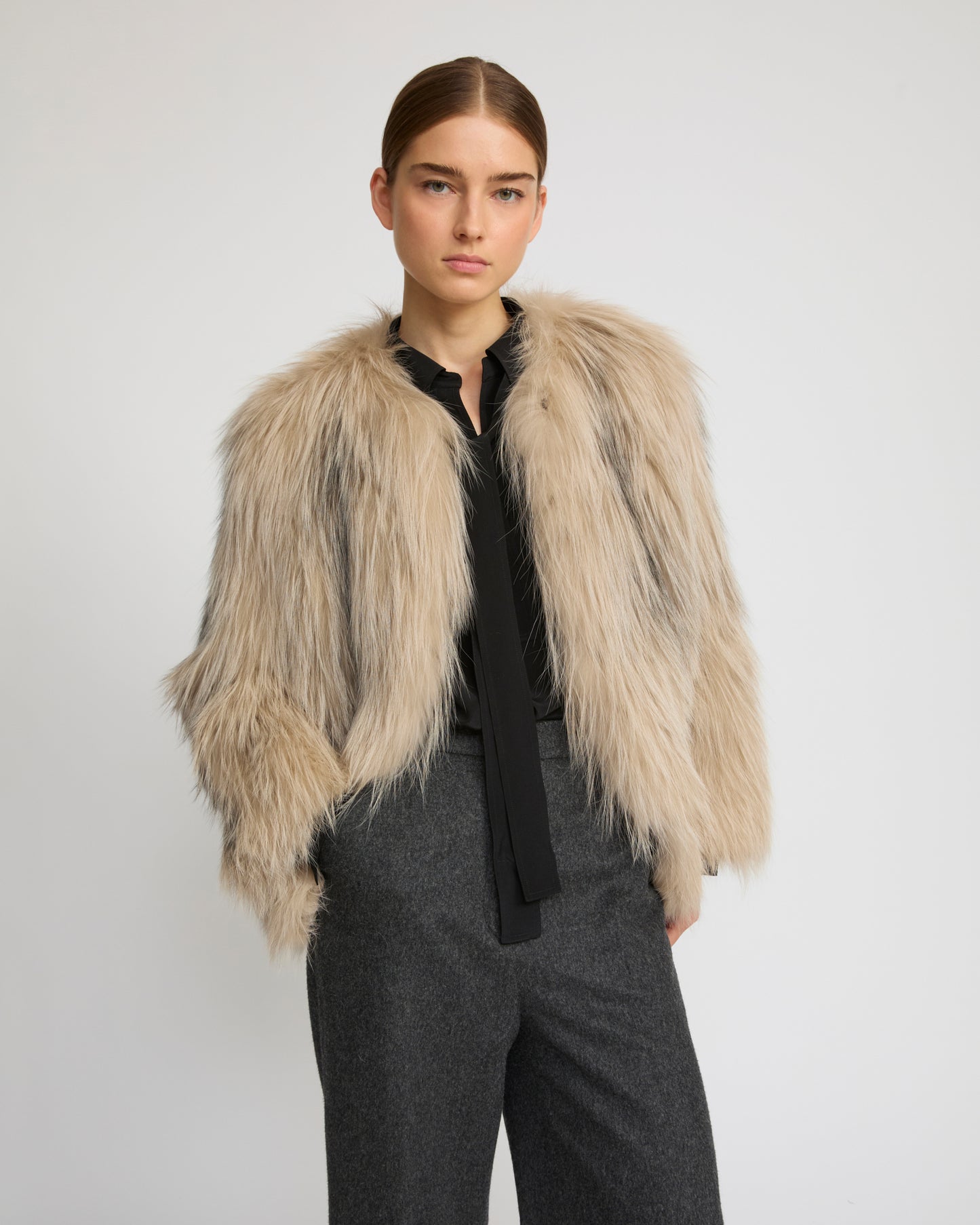 Knitted fox fur jacket -Yves Salomon