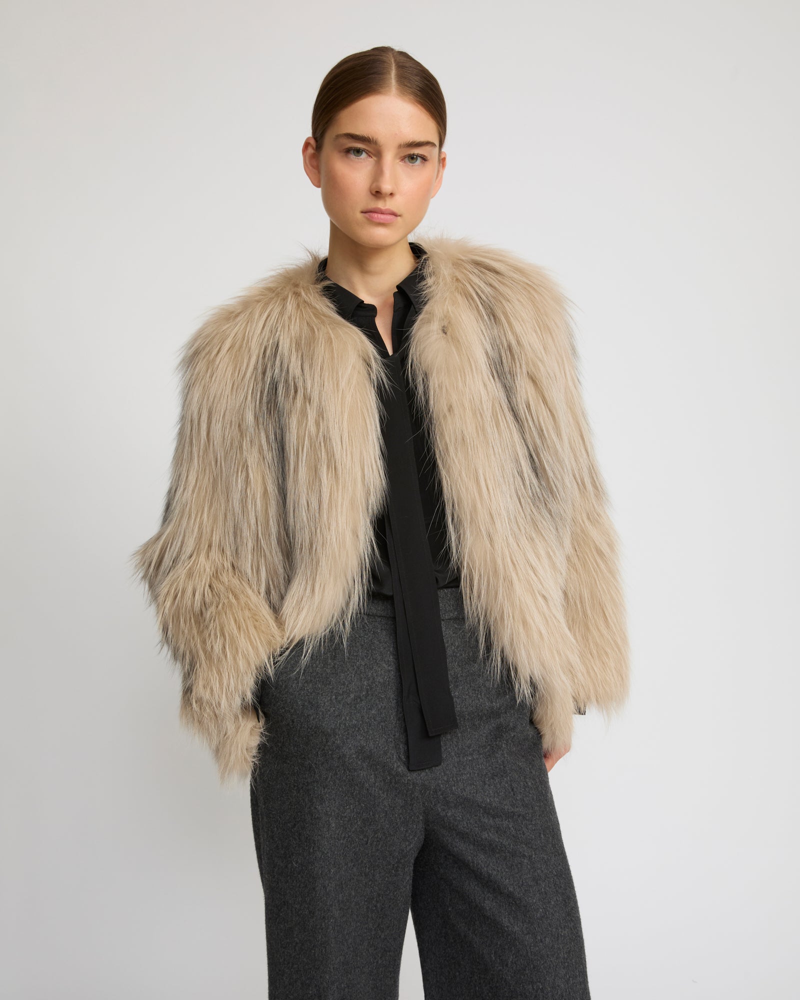 Knitted fox fur jacket -Yves Salomon