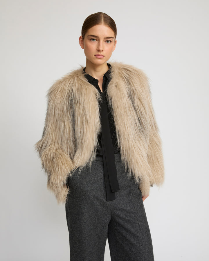 Knitted fox fur jacket