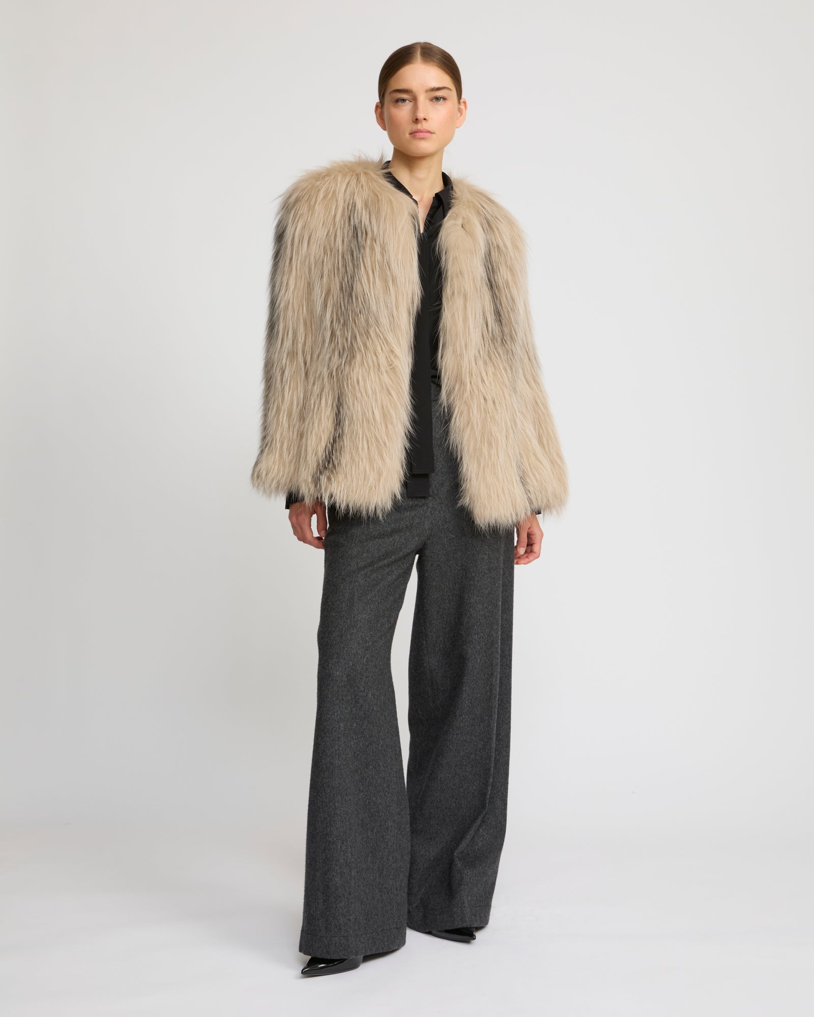 Knitted fox fur jacket -Yves Salomon