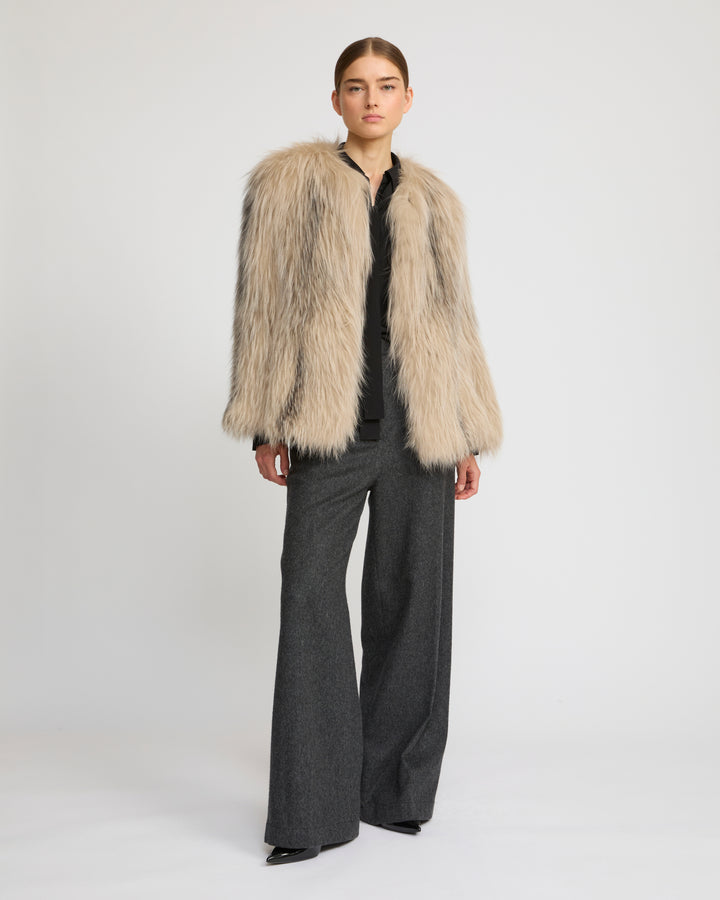 Knitted fox fur jacket