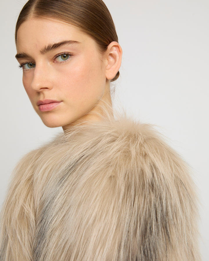 Knitted fox fur jacket