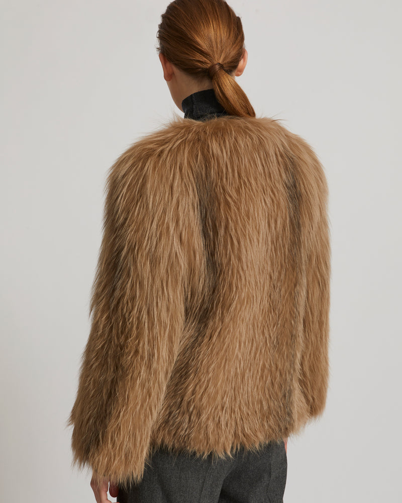 Knitted fox fur jacket - brown - Yves Salomon