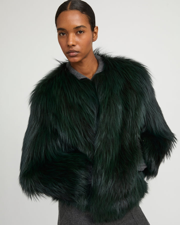 Knitted fox fur jacket