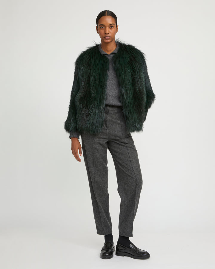 Knitted fox fur jacket