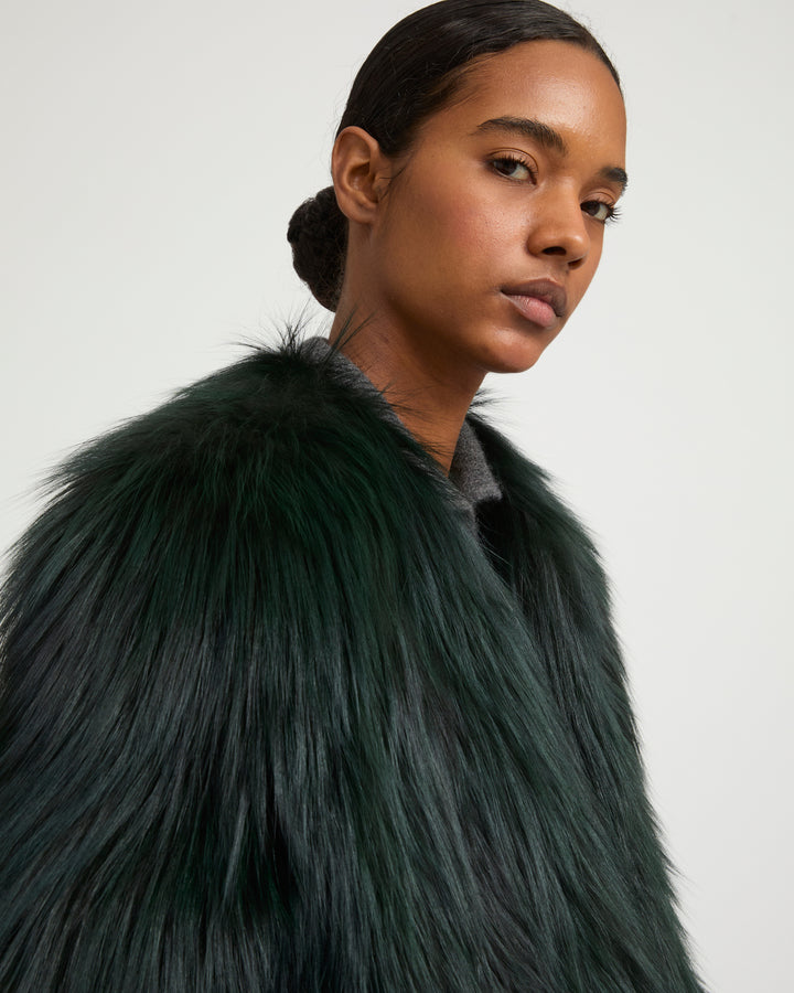 Knitted fox fur jacket