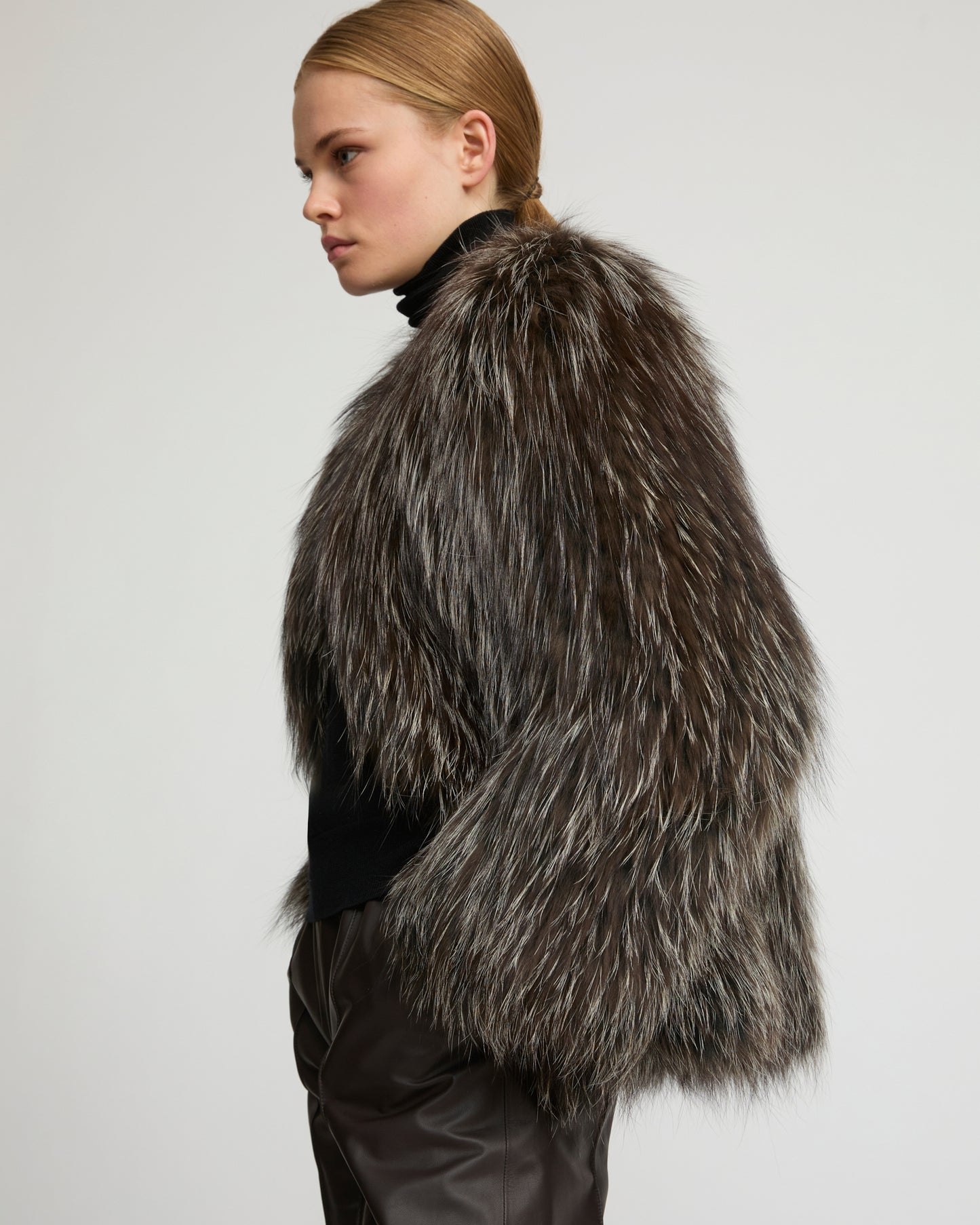 Knitted fox fur jacket