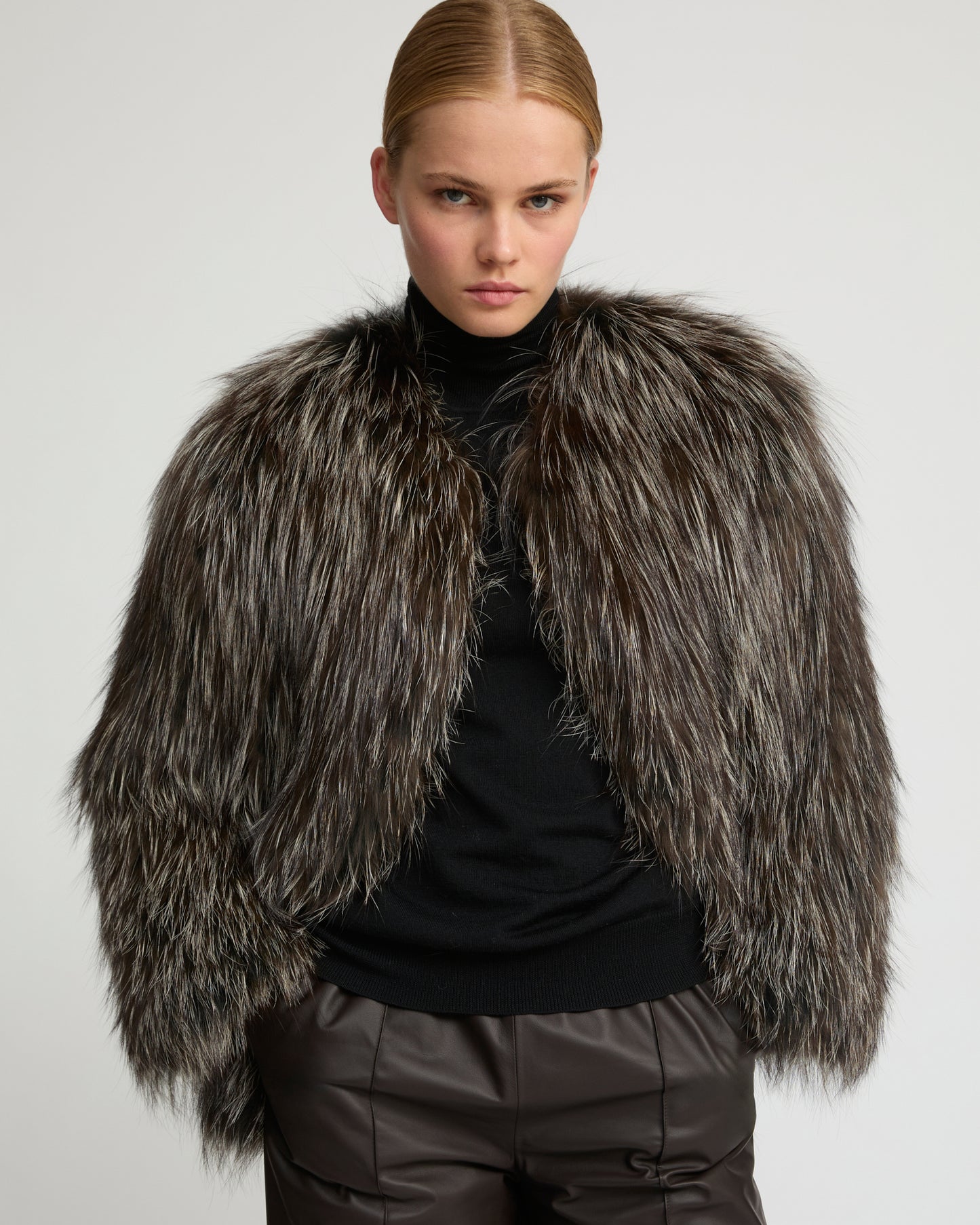 Knitted fox fur jacket