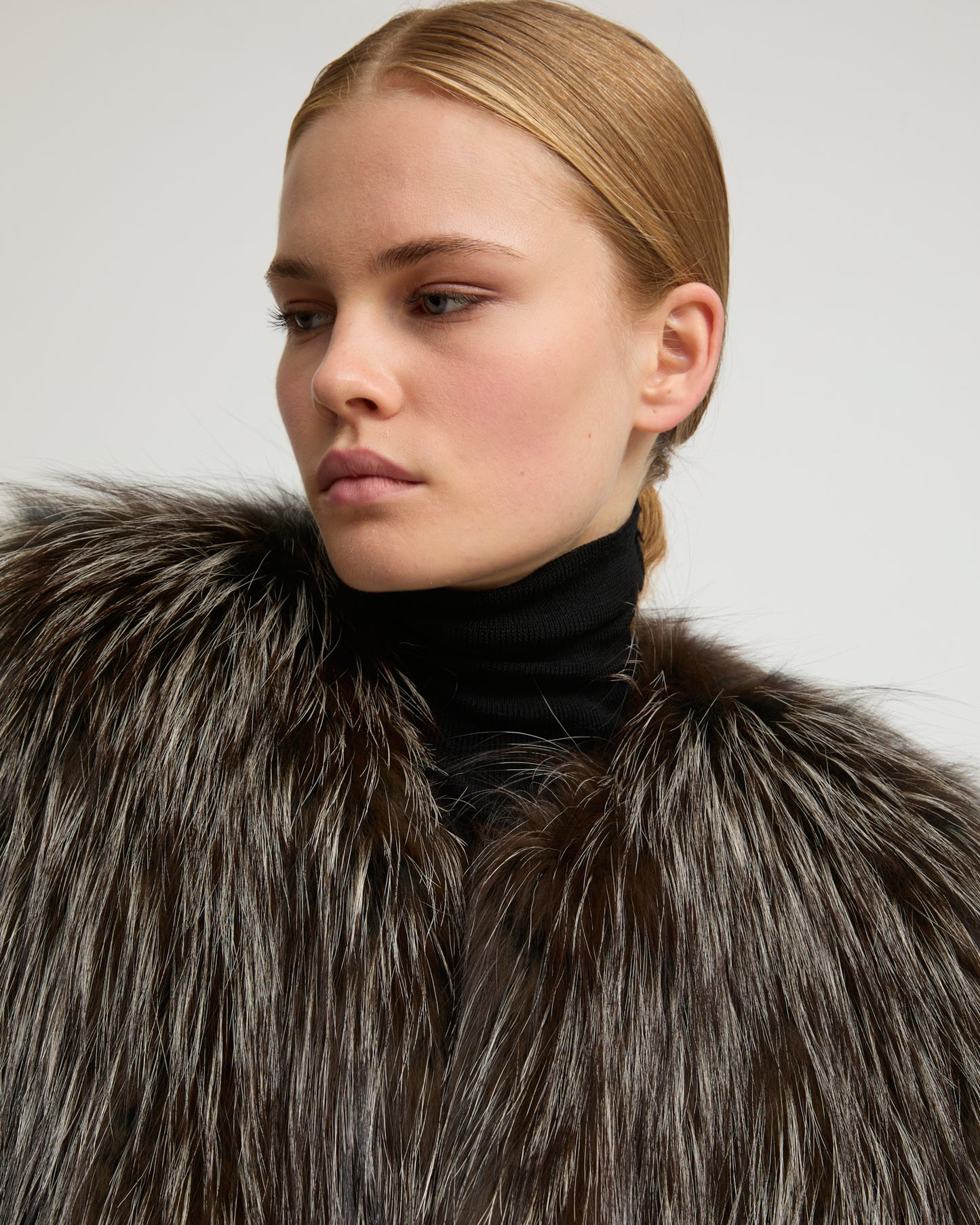 Knitted fox fur jacket