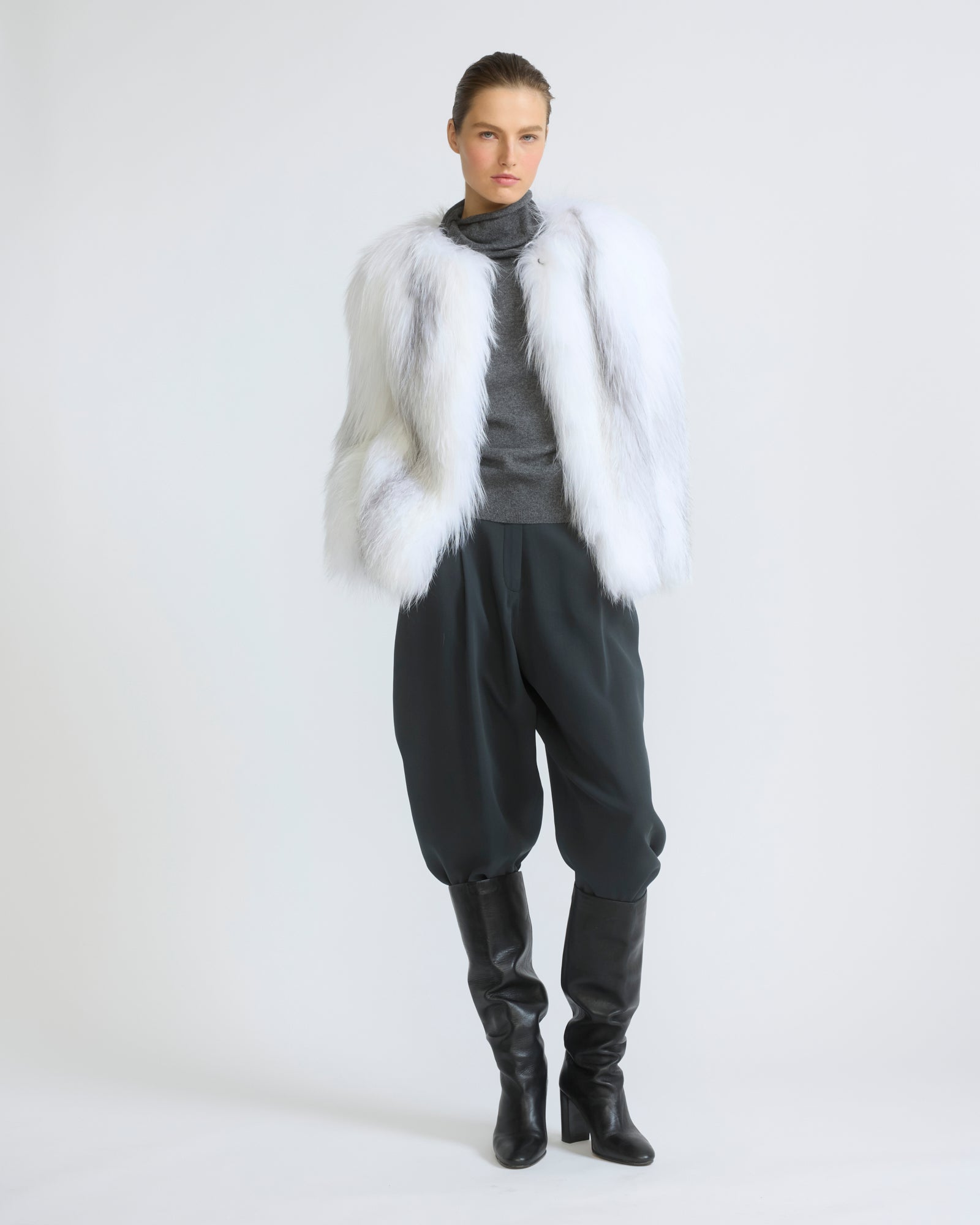 Knitted short fox fur jacket - Yves Salomon - New Fall/Winter Collection