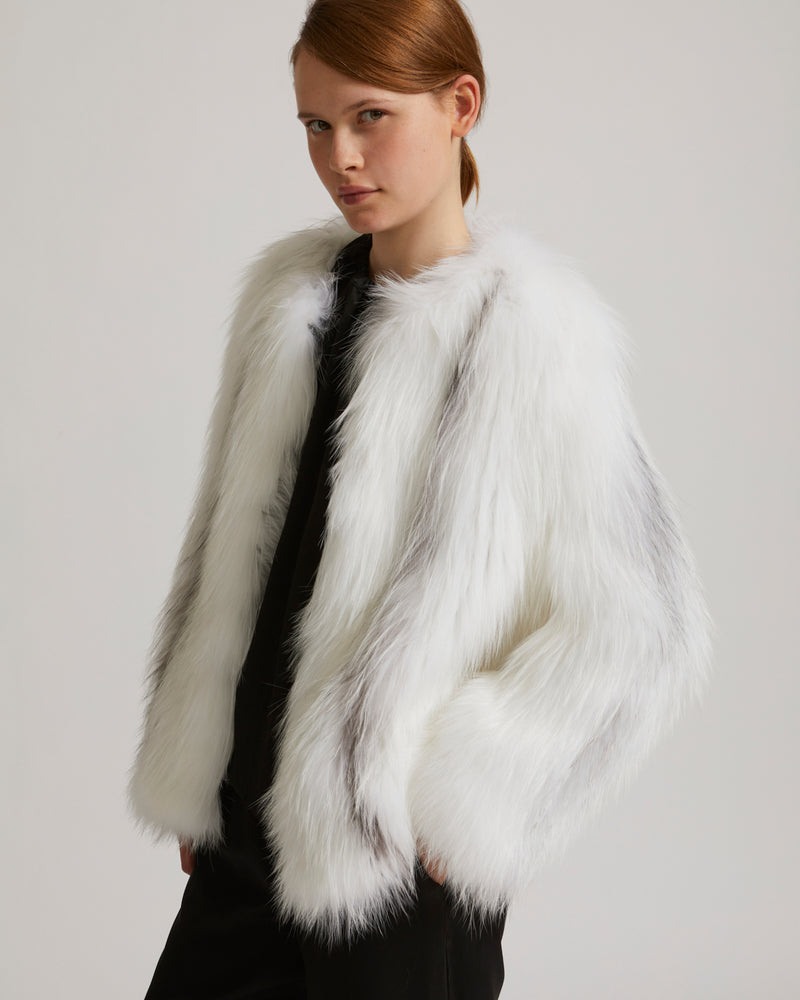 Knitted fox fur jacket - white - Yves Salomon