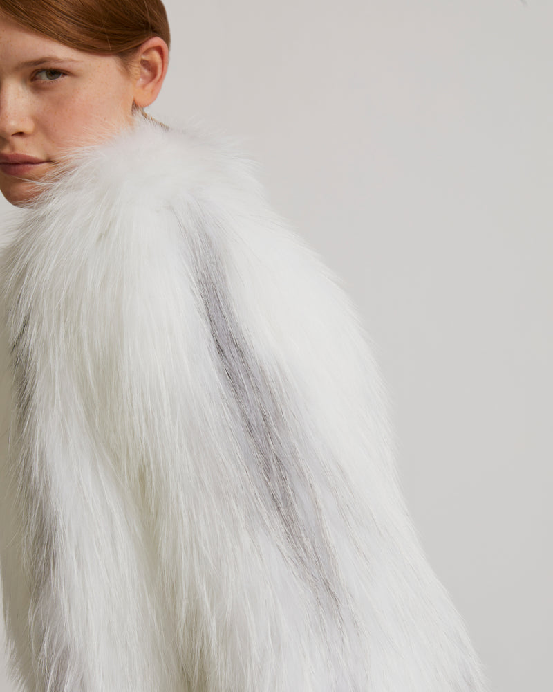 Knitted fox fur jacket - white - Yves Salomon