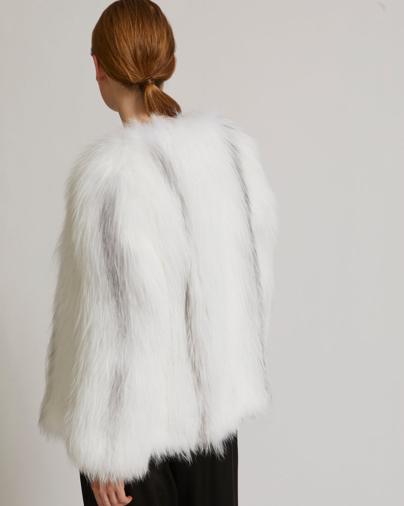 Knitted fox fur jacket - white - Yves Salomon