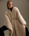 Silky Tuscan lambskin belted cape