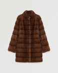 Long mink jacket with collar