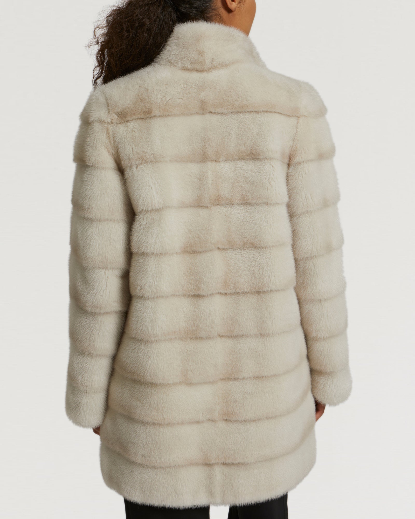 Mink long jacket with collar -Yves Salomon