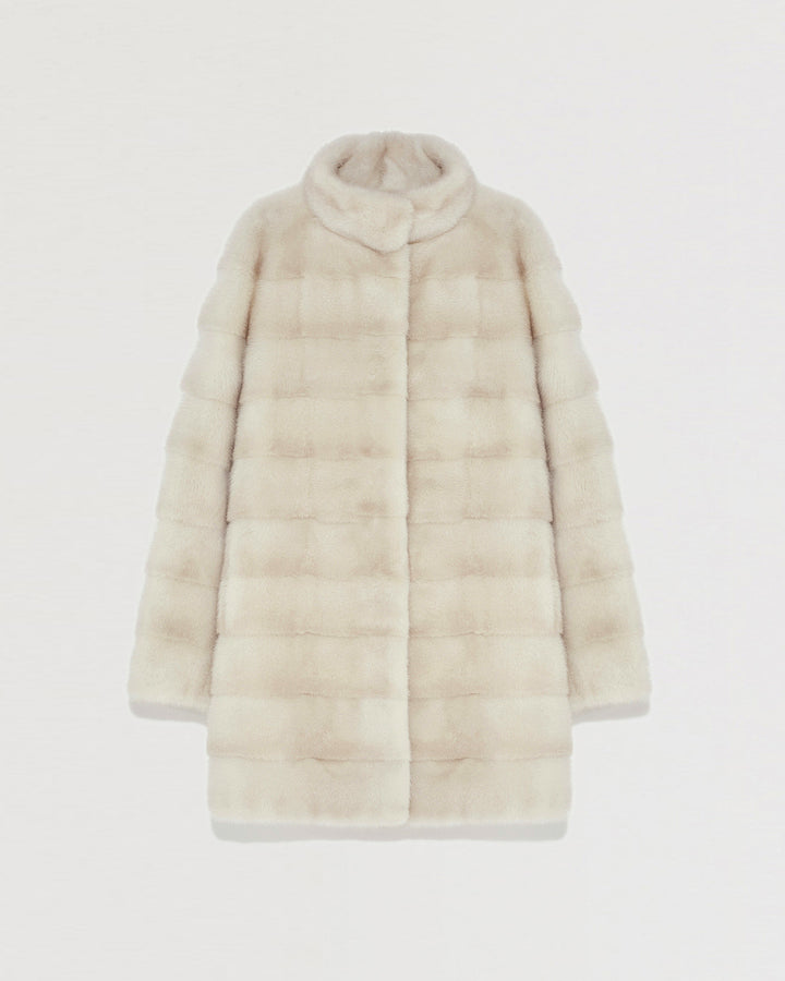 Mink long jacket with collar -Yves Salomon