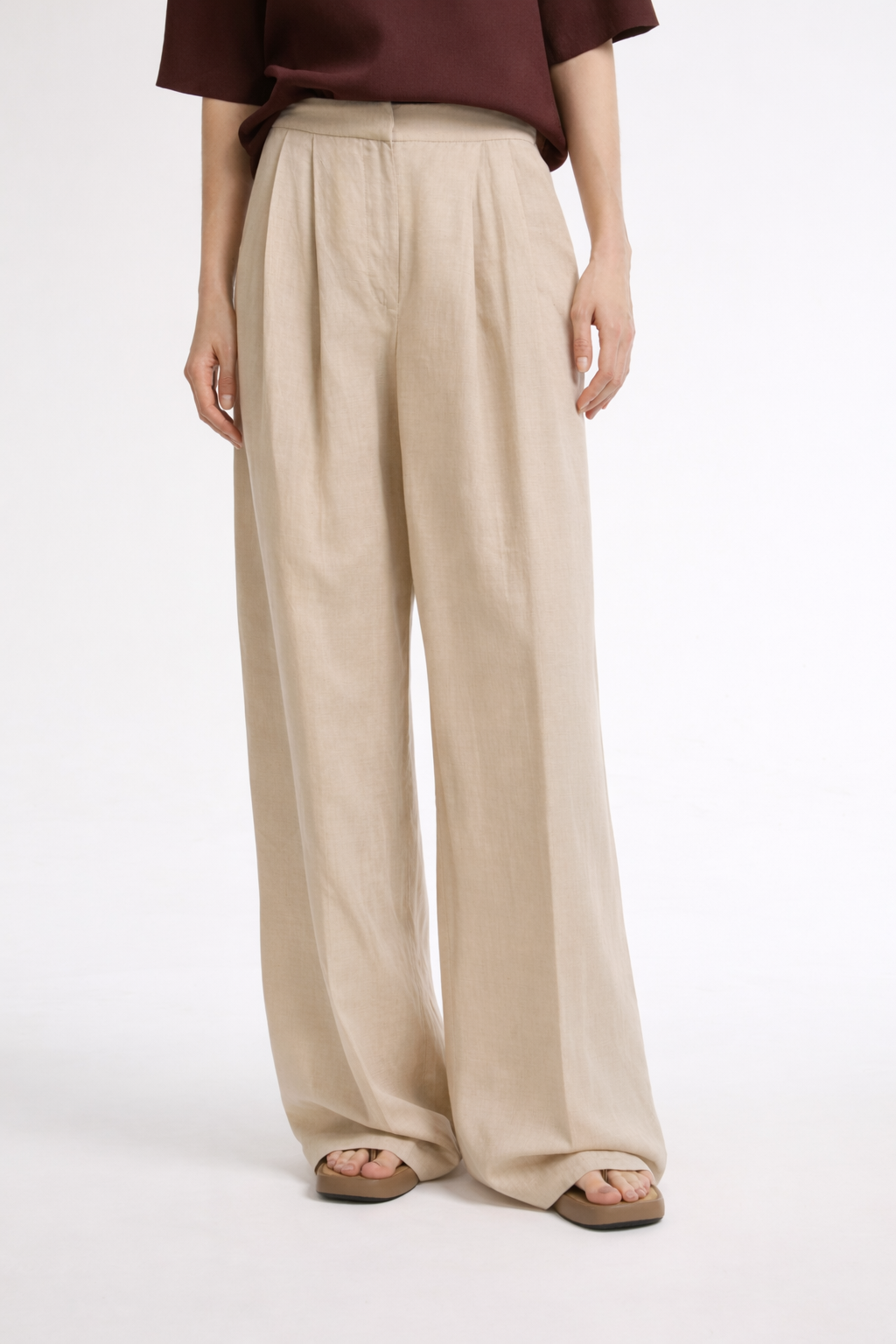 Summer sale - Linen wide leg trousers -Yves Salomon - New spring summer collection