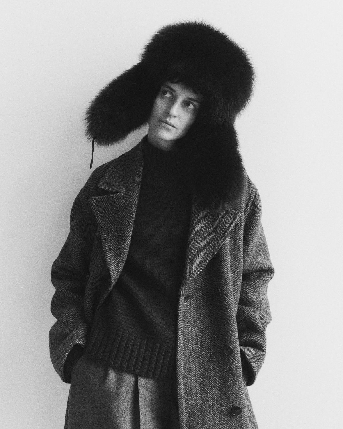 Technical fabric ushanka with fox fur - Yves Salomon - New Fall Winter Collection