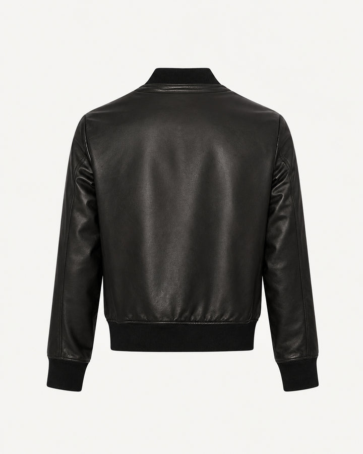 Ultra fine premium calf leather varsity jacket.