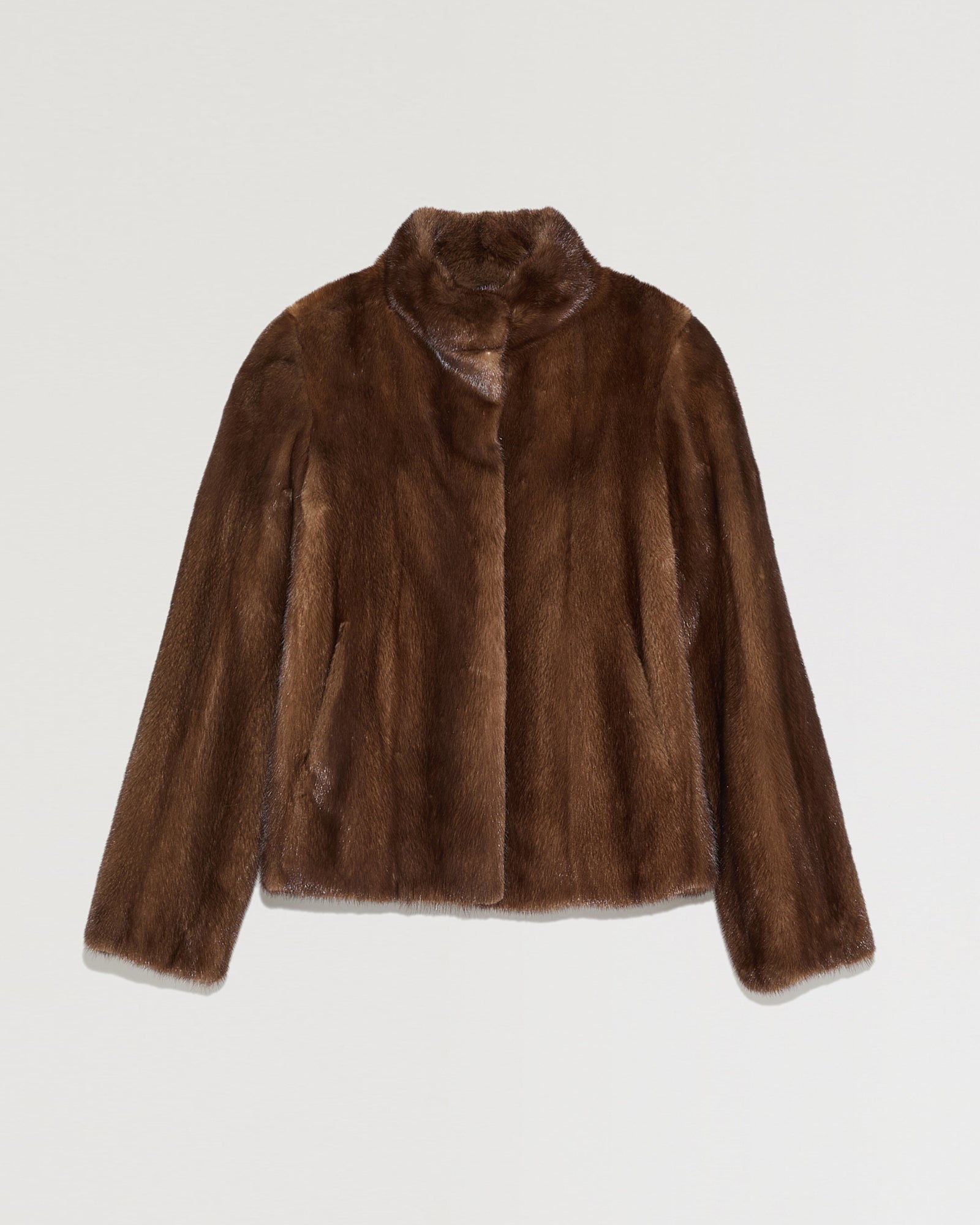 Short mink fur jacket - brown - Yves Salomon – Yves Salomon UK