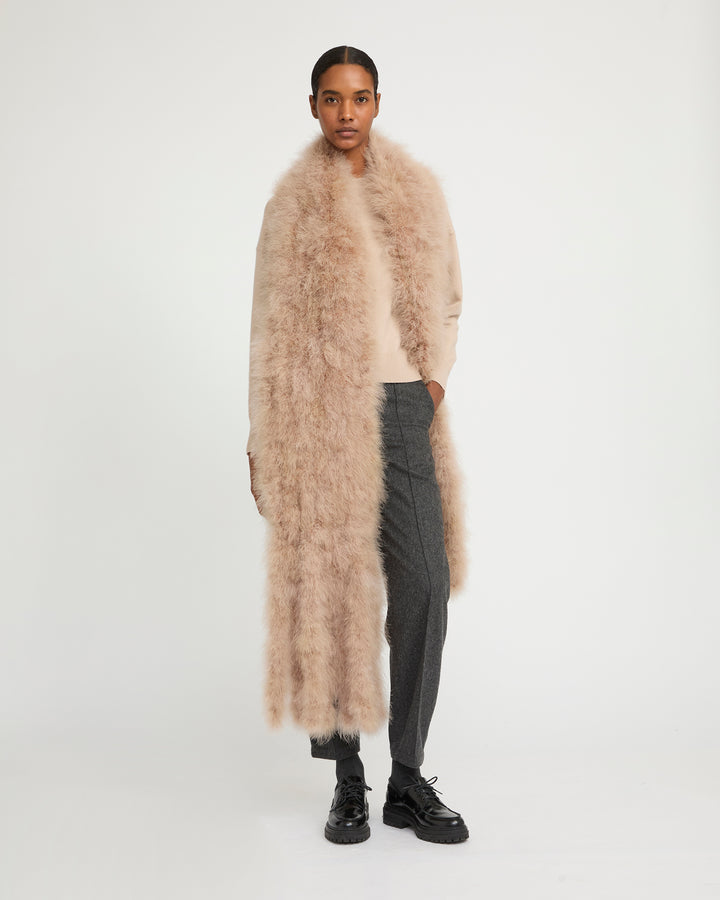 Maxi feather fringe scarf